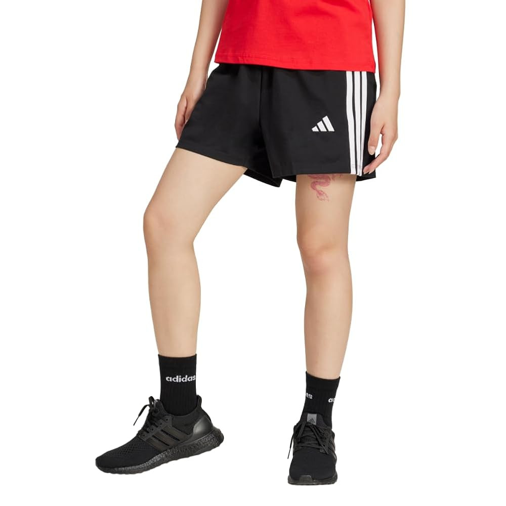 adidas Women's Essentials 3-Stripes Cotton Shorts | Amazon (US)