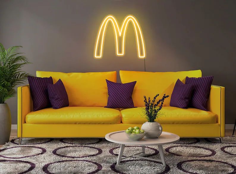 Mcdonald's Neon Sign, Fast Food Neon Sign, Restaurant Neon Sign, Mcdonalds Logo Sign, Big Mac Sig... | Etsy (US)