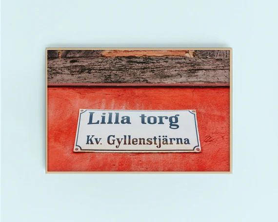 Lilla Torg Malmo City Sign Digital Art Print | Red Travel Art | Malmo Sweden | Malmo City Downloa... | Etsy (US)
