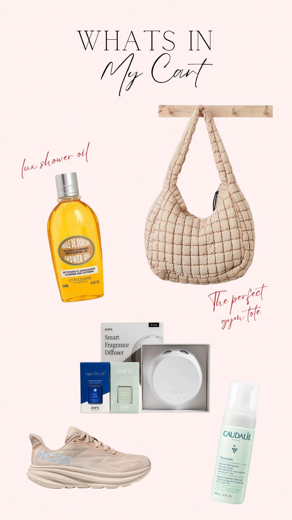What’s in my cart this week ✨

Free people tote bag travel bags
fp movement quilted carryall 
Beauty finds 
Pura home scents 
Home Decor
Running shoes 
Hoka 
Face skincare body wash 

#LTKfitness #LTKhome #LTKtravel