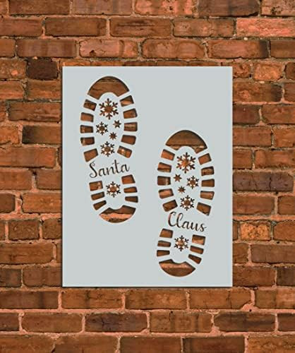 Santa Boot Prints Stencil Template - Reusable Stencil - INNOVO Stencils (8.5" x 11") | Amazon (US)