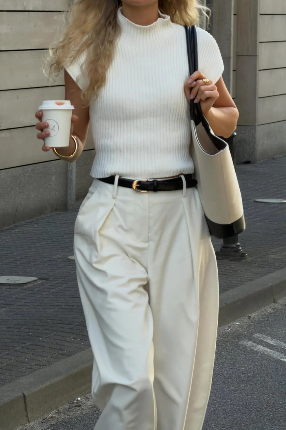 ROMY CREAM BARREL LEG TAILORED PANT | DISSH