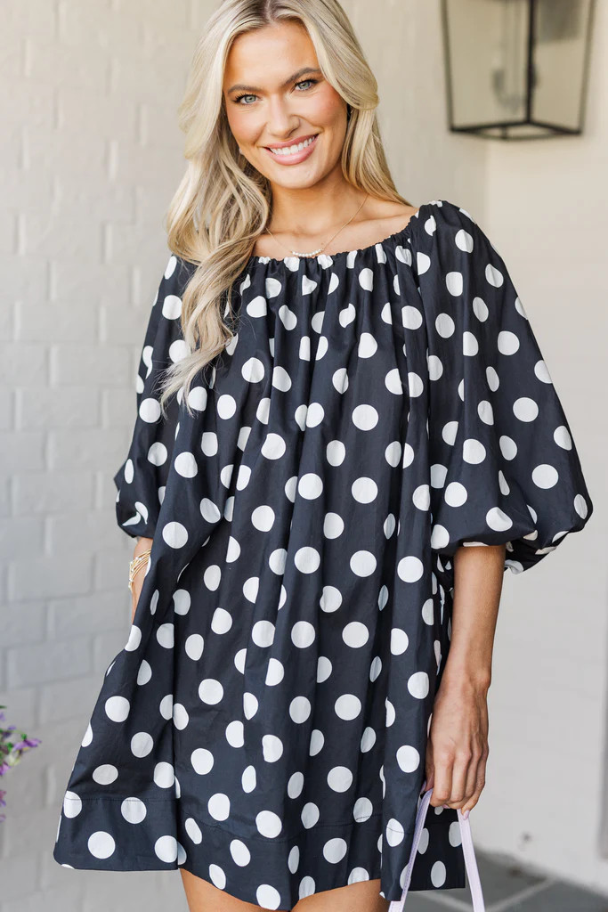 The Beyond Black Polka Dot Dress | The Mint Julep Boutique