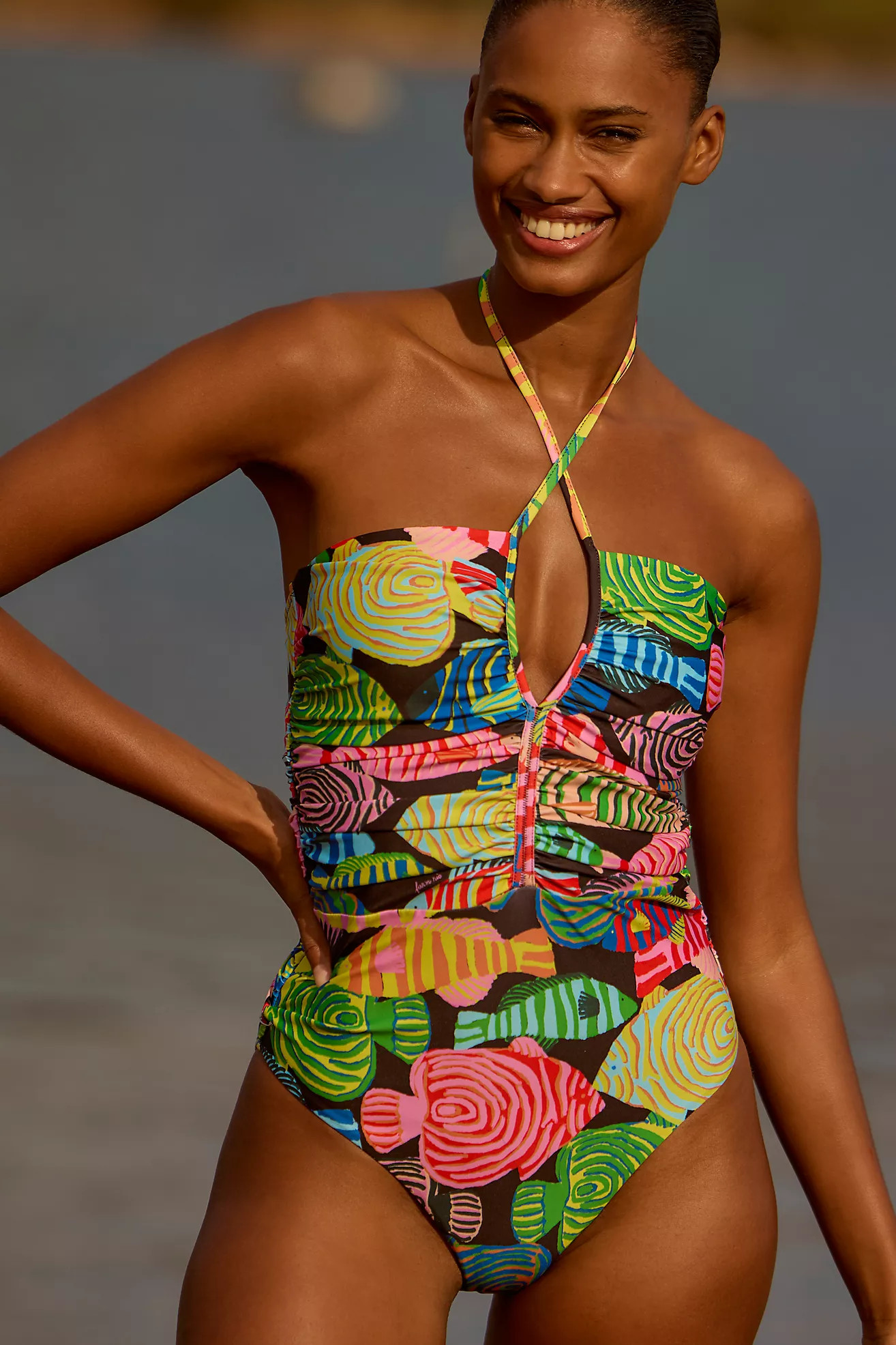 Farm Rio x Anthropologie Fish One-Piece Swimsuit | Anthropologie (US)