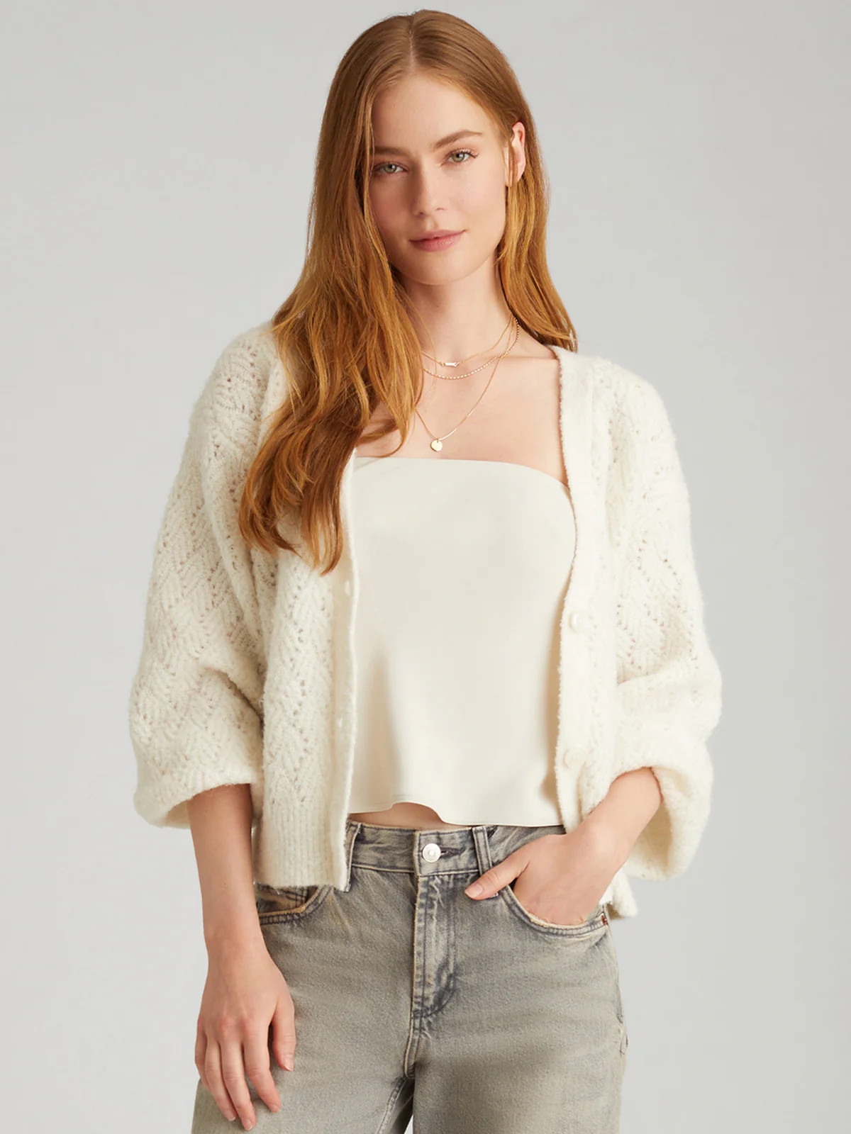 Celeste: Boucle Cable Cardigan | 525 America