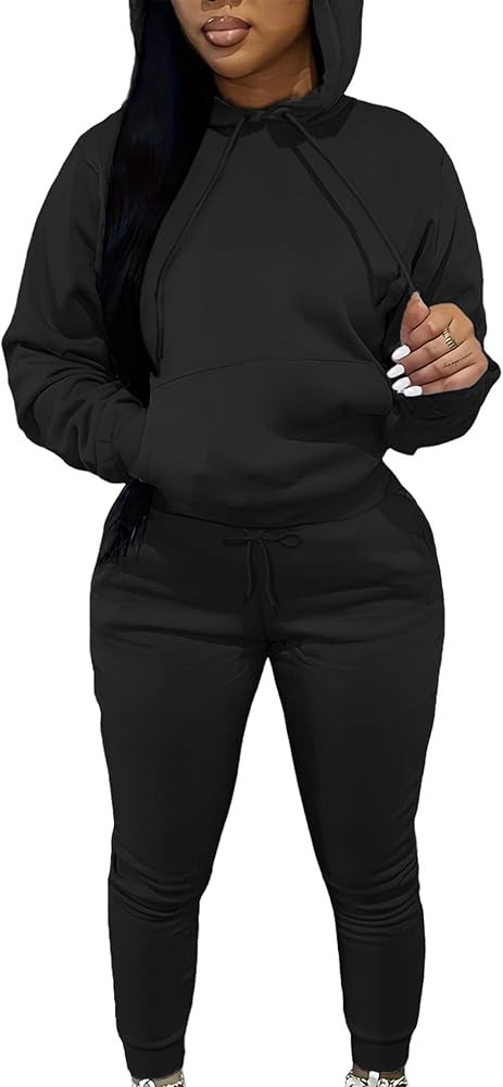 LovelyWholesale Womens Sweatsuits 2 Piece Set Hoodie Sweatshirts and Jogger Sets | Amazon (US)