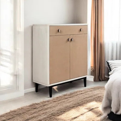 Large Bar Cabinet In Solid Wood+, 16.06 In. Width, Practical Attractive Storage With Adjustable Hinges And Soft Close Doors | Wayfair North America