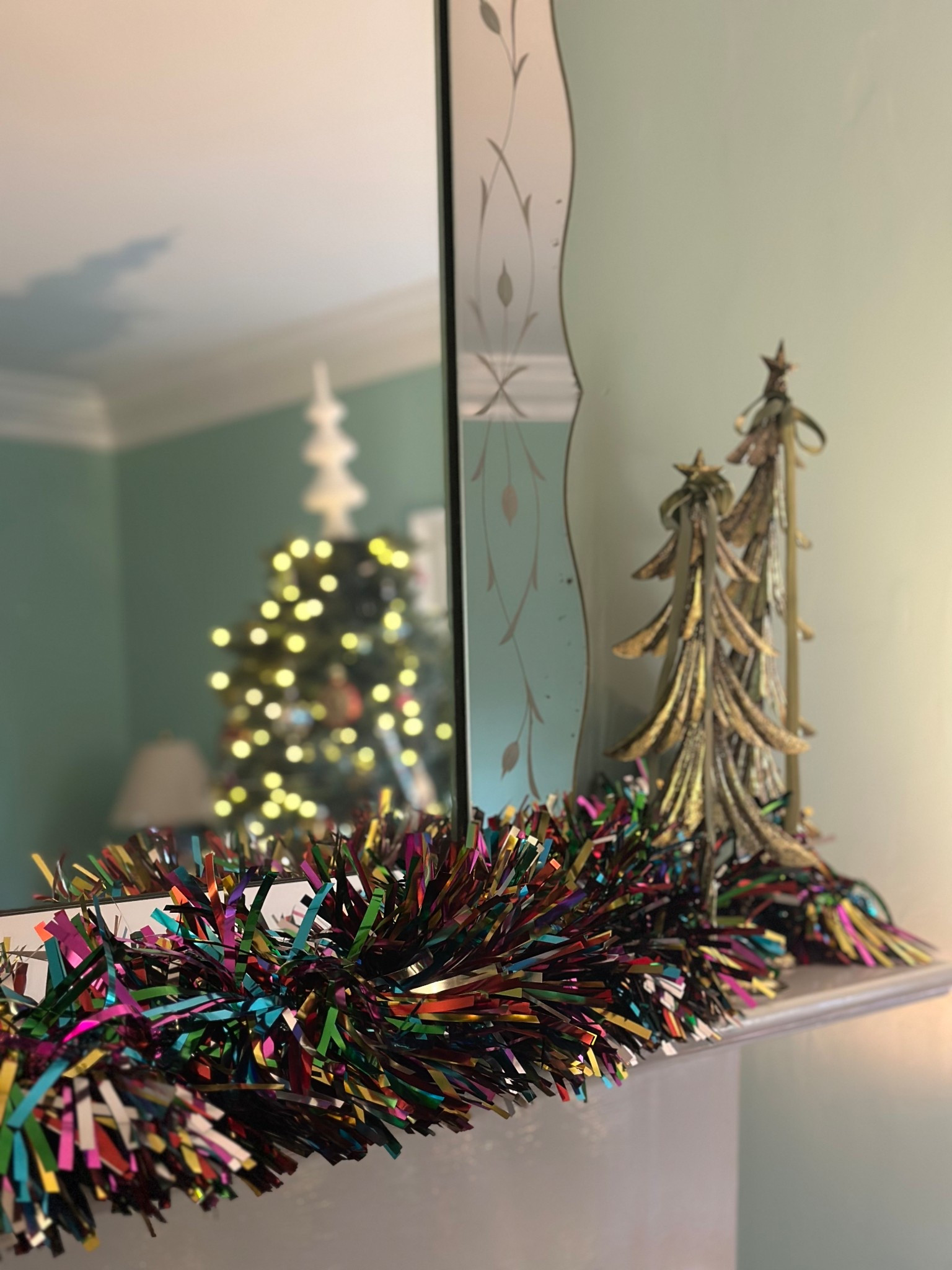 Here’s a reminder that Christmas is meant to feel joyful, playful, and most of all, magical. 🎄✨

I’m a big believer that holiday decorating doesn’t have to be serious to be beautiful. I’ve definitely made the mistake in the past of trying to make everything feel perfect… and sometimes it just doesn’t turn out the way you imagine. What’s meant to feel traditional and special can start to feel a little stuffy. Sometimes, I find the best additions are the unexpected ones.

This super chunky, colorful garland from Walmart was one of those finds I couldn’t leave behind. Typically, tinsel garland is a no-no for me, but this one has so much volume, sparkle, and color that it felt fun in the best way!

I love mixing pieces like this in with more classic decor because it keeps everything from feeling too formal. A pop of color, a little shimmer, and suddenly your space feels lighter and more festive. If your home ever starts to feel too “perfect” or “stuffy” during the holidays, adding something playful can completely change the mood.

Consider this your reminder that Christmas decor should feel exciting and personal. Colorful, sparkly, and even a little unexpected. If it brings joy, it belongs. 🤍✨

#LTKHome #LTKFindsUnder50 #LTKHoliday