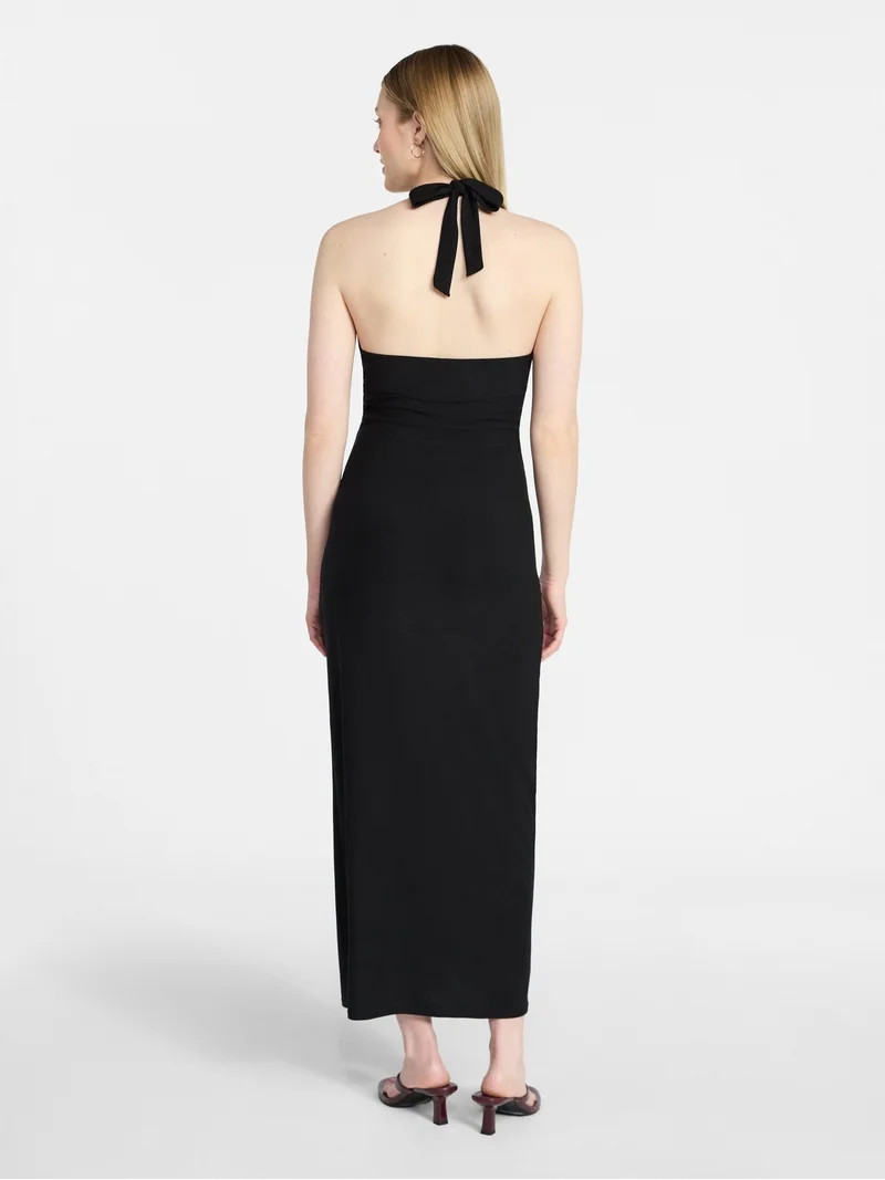 No Boundaries Halter Maxi Dress, Women's & Women's Plus Sizes XXS-4X | Walmart (US)