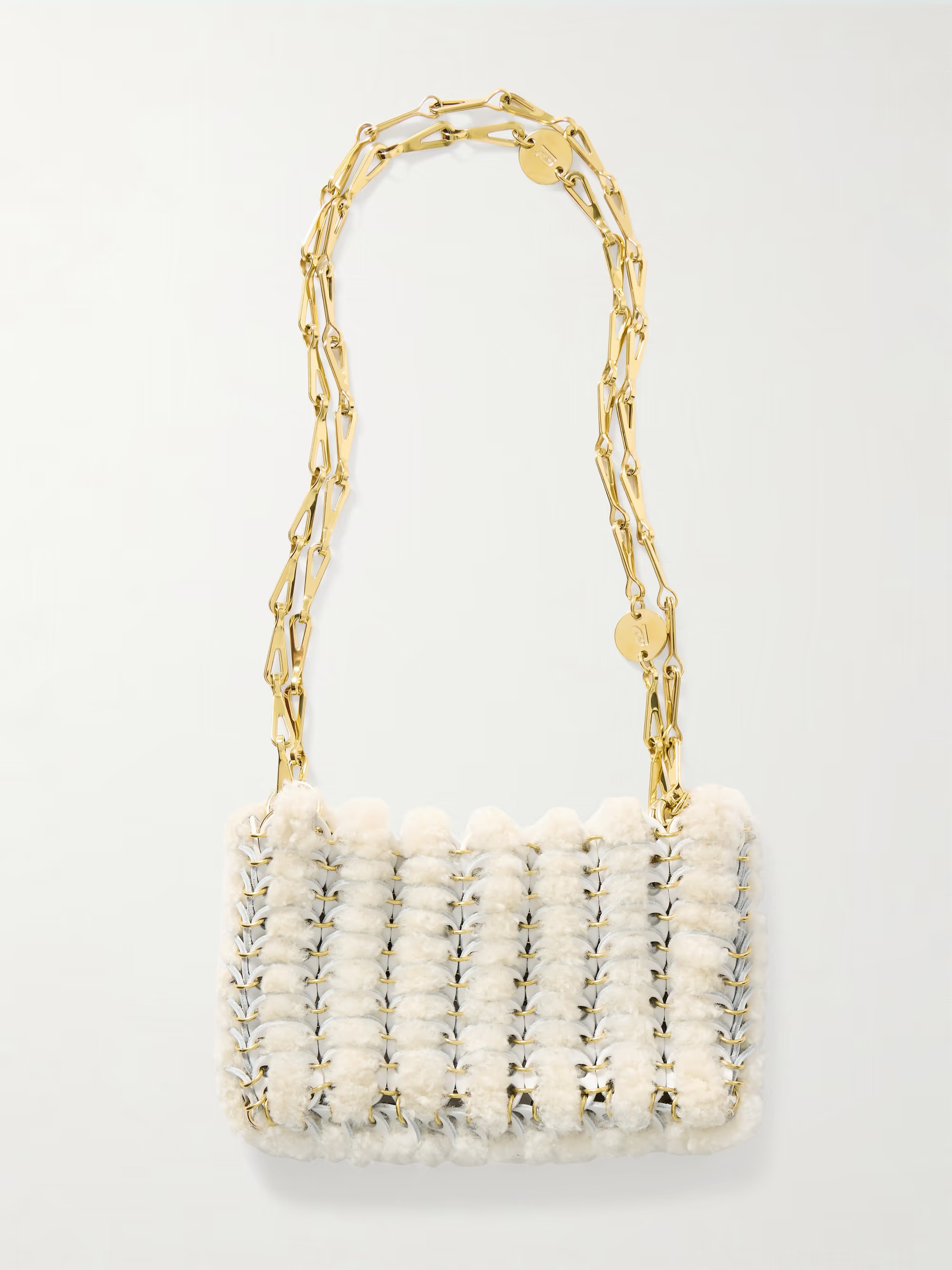 1969 Nano embellished leather and shearling shoulder bag | NET-A-PORTER (US)