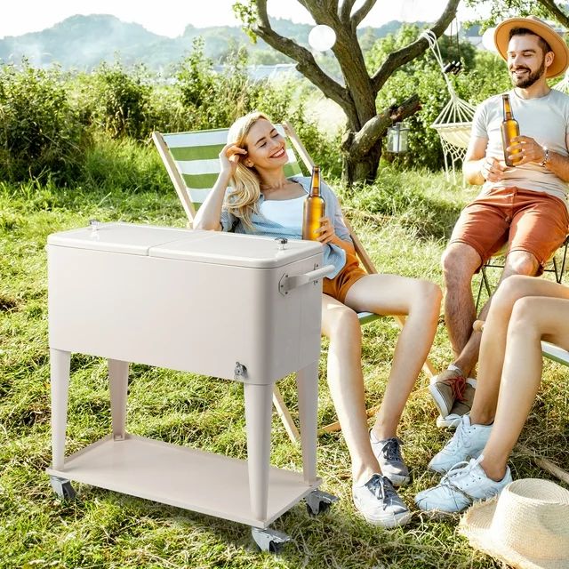 UBesGoo Patio Cooler Cart Keep Your Beverages Cold and Refreshing with this Convenient Rolling Co... | Walmart (US)