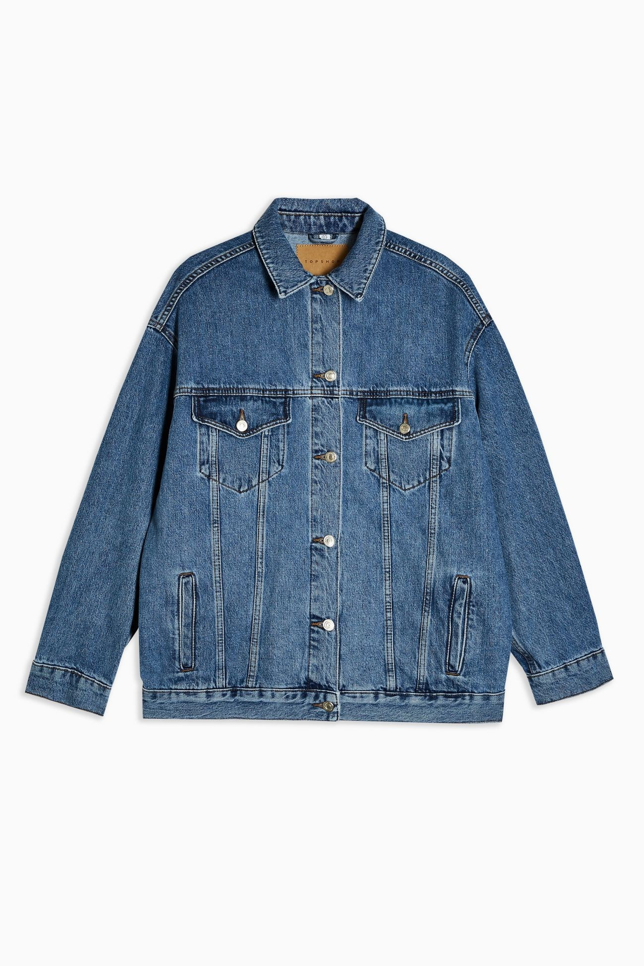Blaue Jeansjacke in extremer Oversize-Passform | Topshop DE