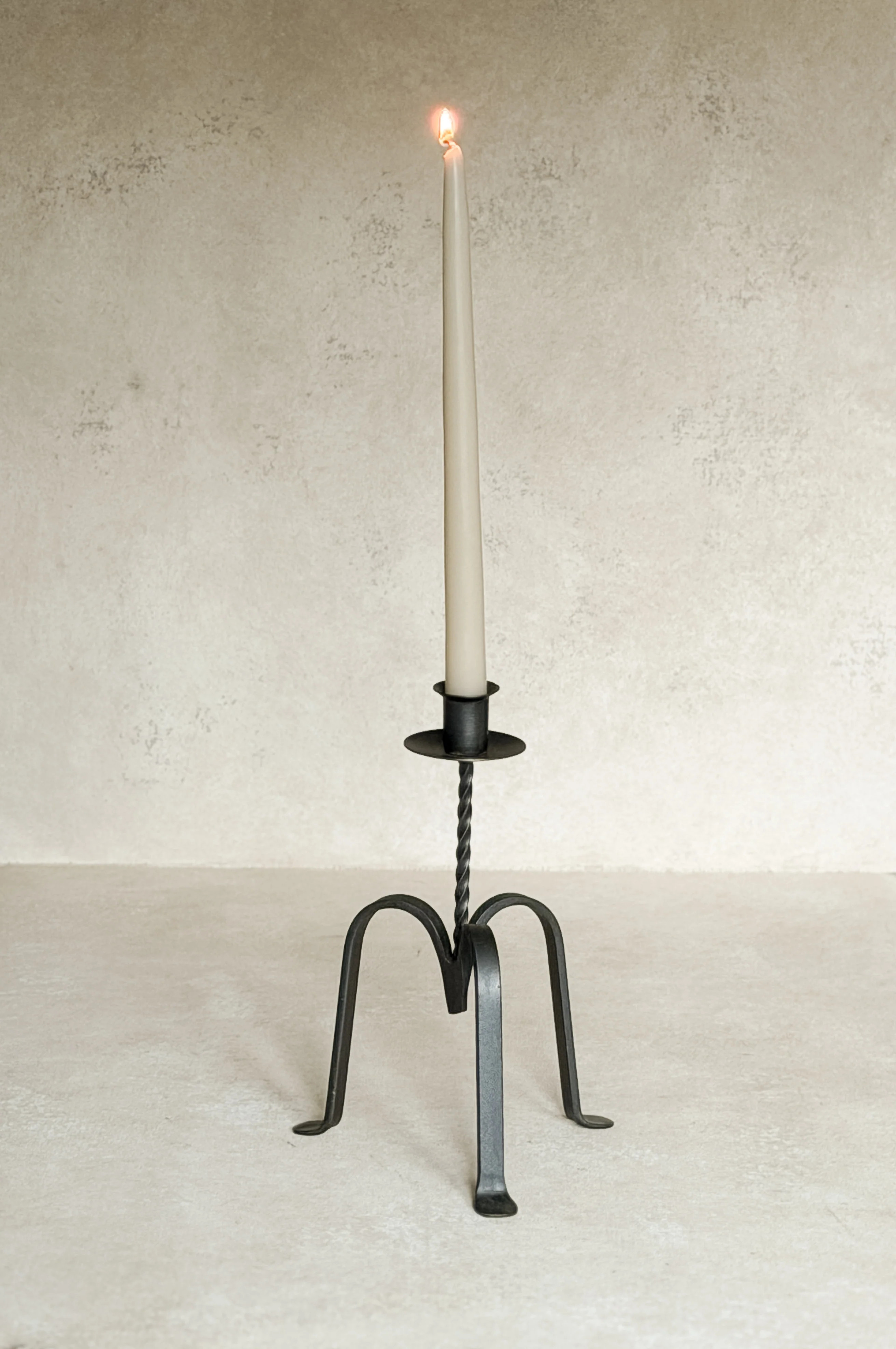 Twisted Wrought Iron Single Taper Holder | Cottage and Key