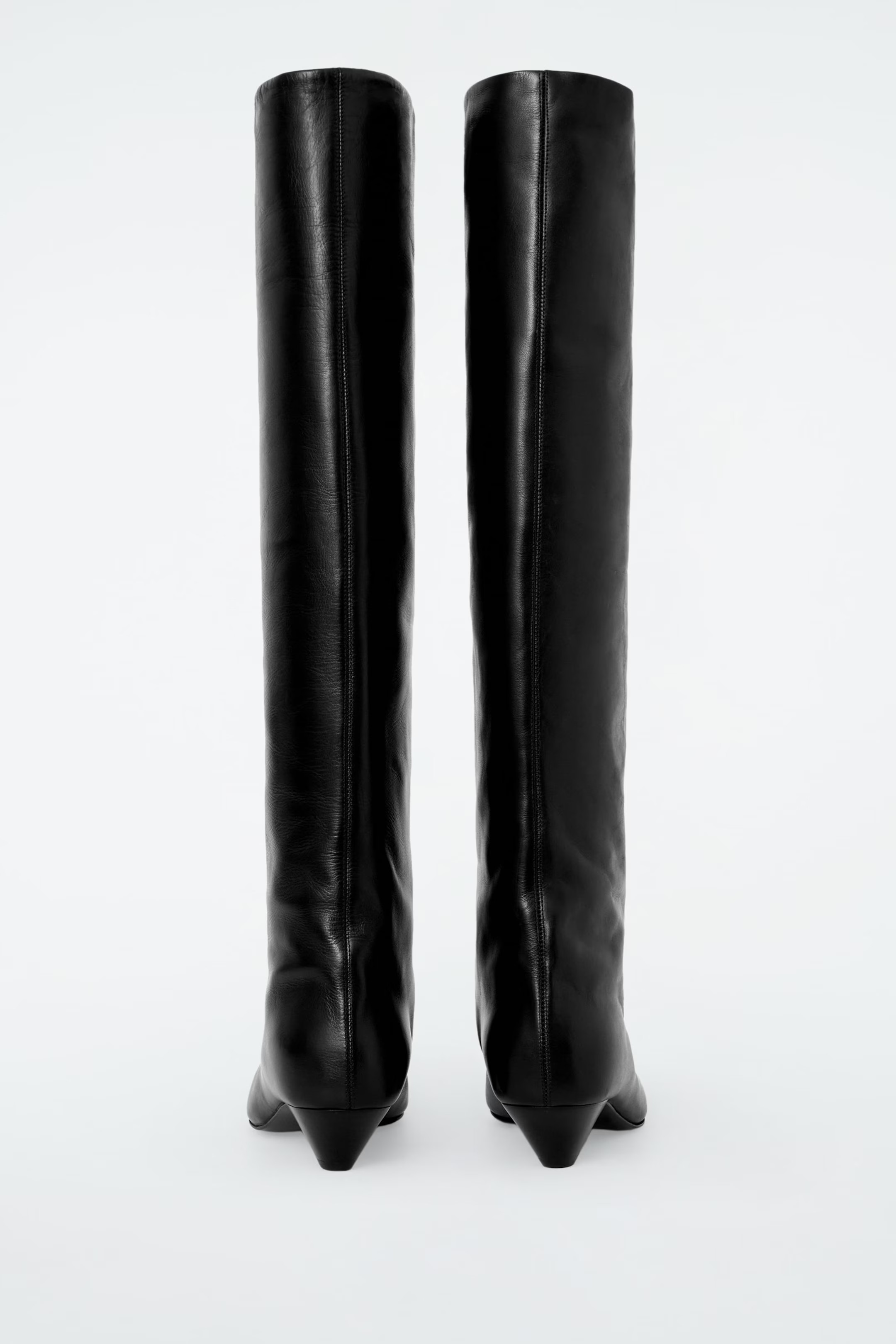 SLOUCHED LEATHER KNEE-HIGH BOOTS - BLACK | COS GB | COS UK