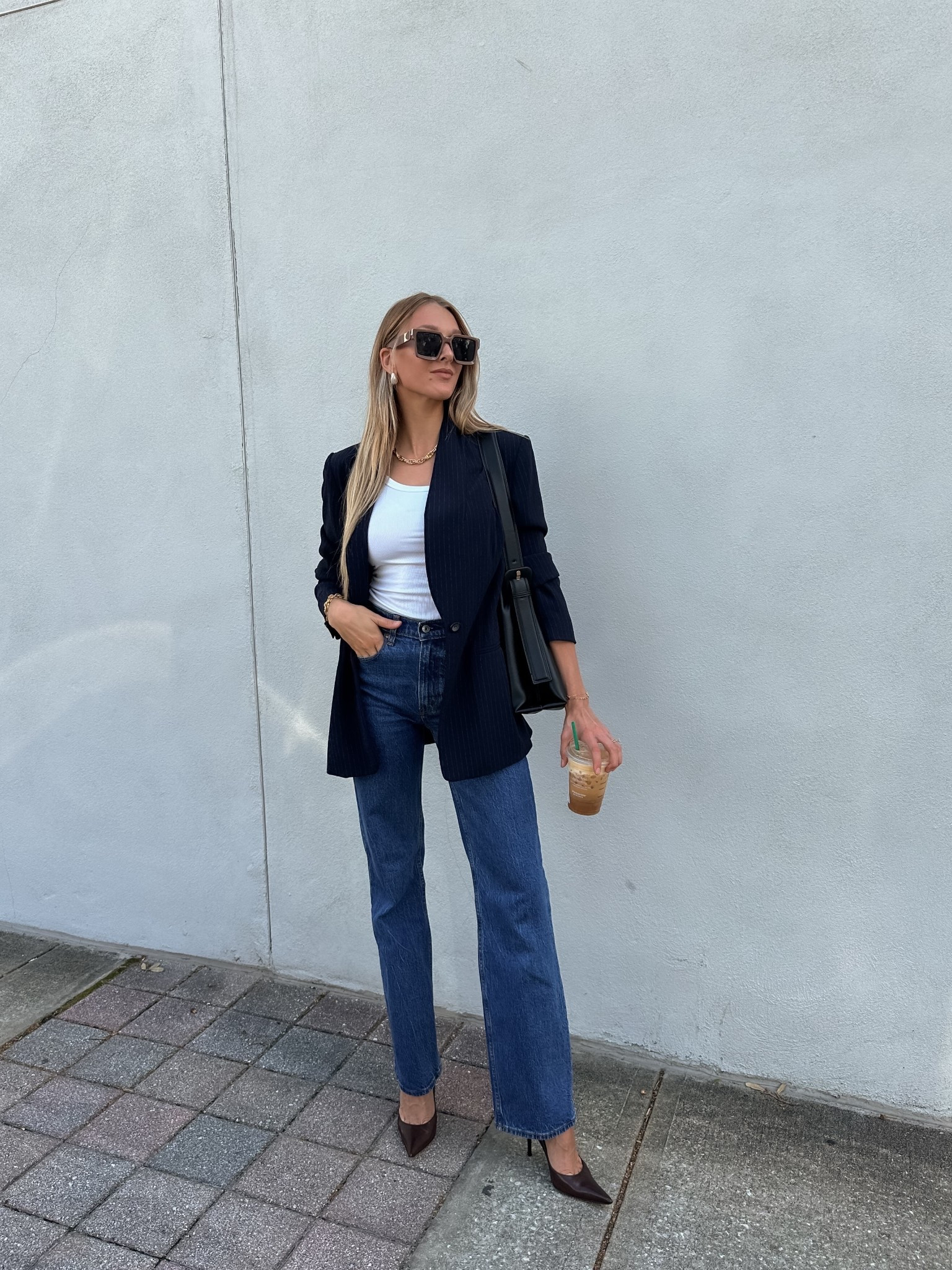 blazer and denim outfit, cute way to style jeans for fall, these Abercrombie jeans are the perfect year-round closet staple! 
These are the Abercrombie high rise 90s relaxed jeans 😍

#LTKFallSale #LTKFindsUnder100 #LTKFindsUnder50