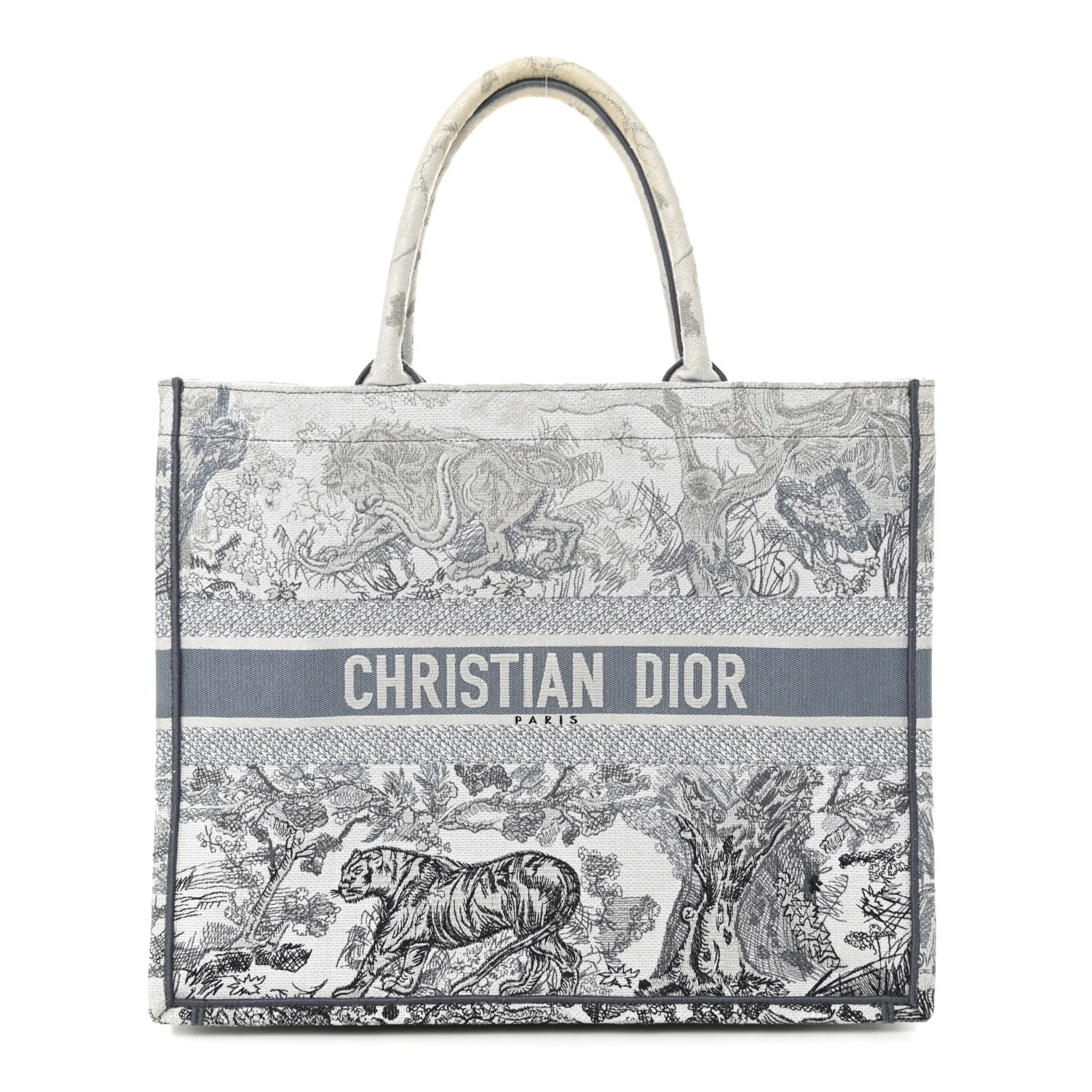 Christian Dior Gradient Canvas Embroidered Large Dioriviera Toile De Jouy Book Tote Blue | FASHIONPHILE (US)