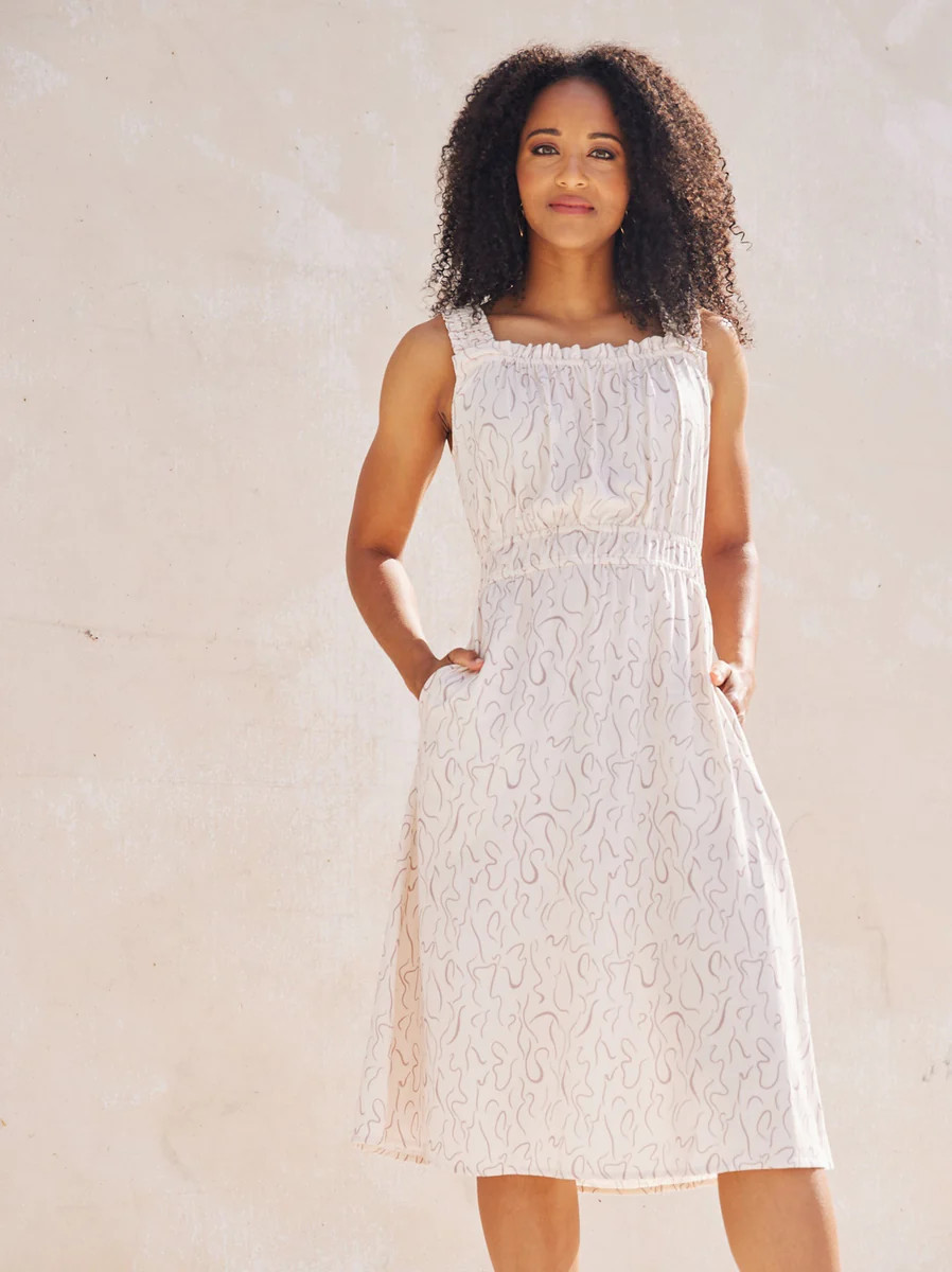 Molly Smocked Ruffle Midi Dress | ABLE Clothing