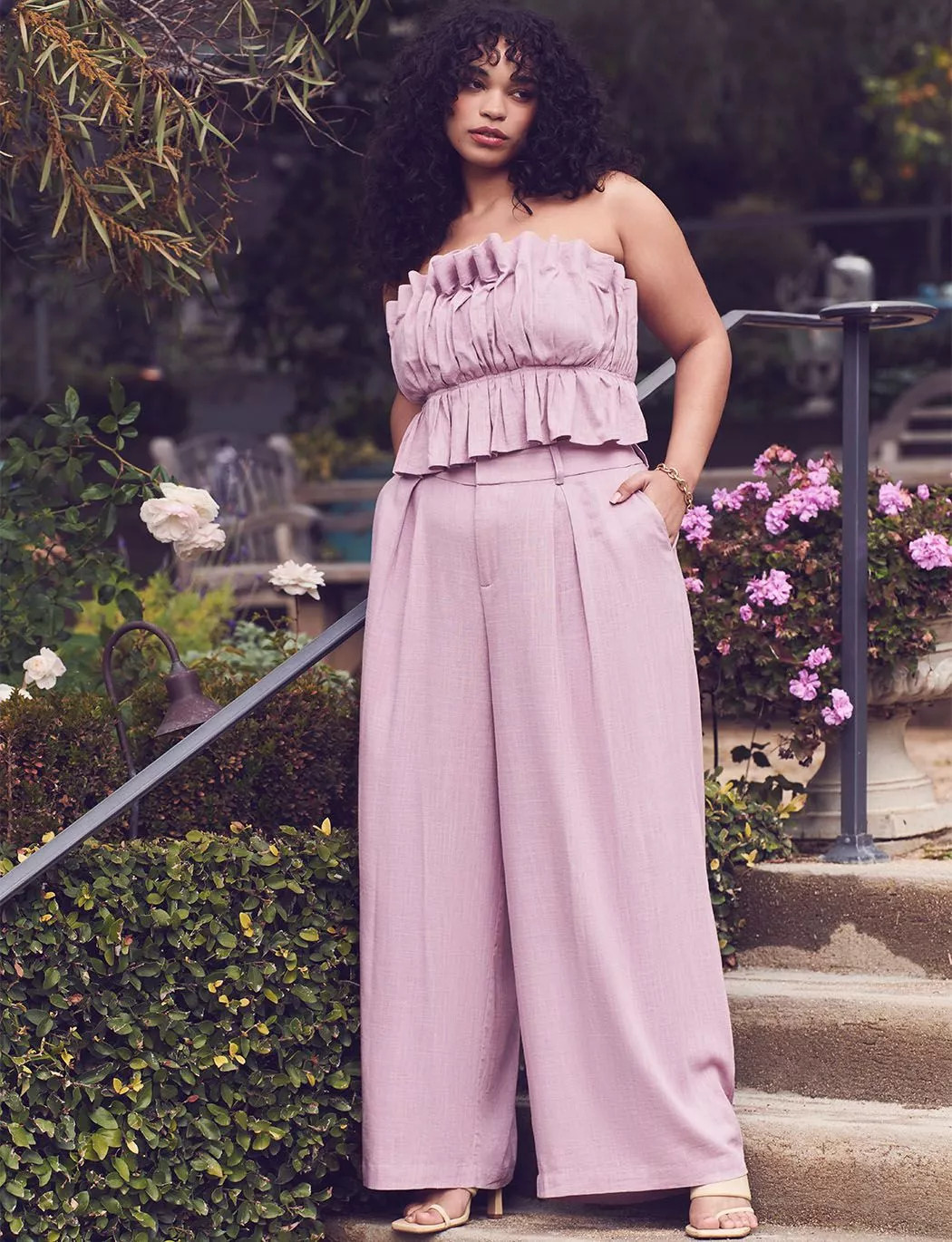 Linen Wide Leg Pant With Pleat | Eloquii