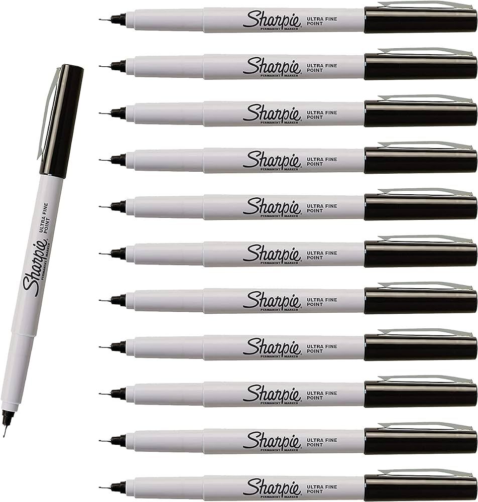 SHARPIE Permanent Markers, Ultra Fine Point, Black, 12 Count - 1 Pack | Amazon (US)