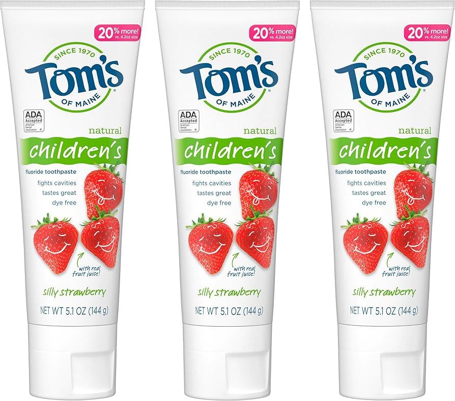 Tom's of Maine ADA Approved Fluoride Children's Toothpaste, Natural Toothpaste, Dye Free, No Arti... | Amazon (US)