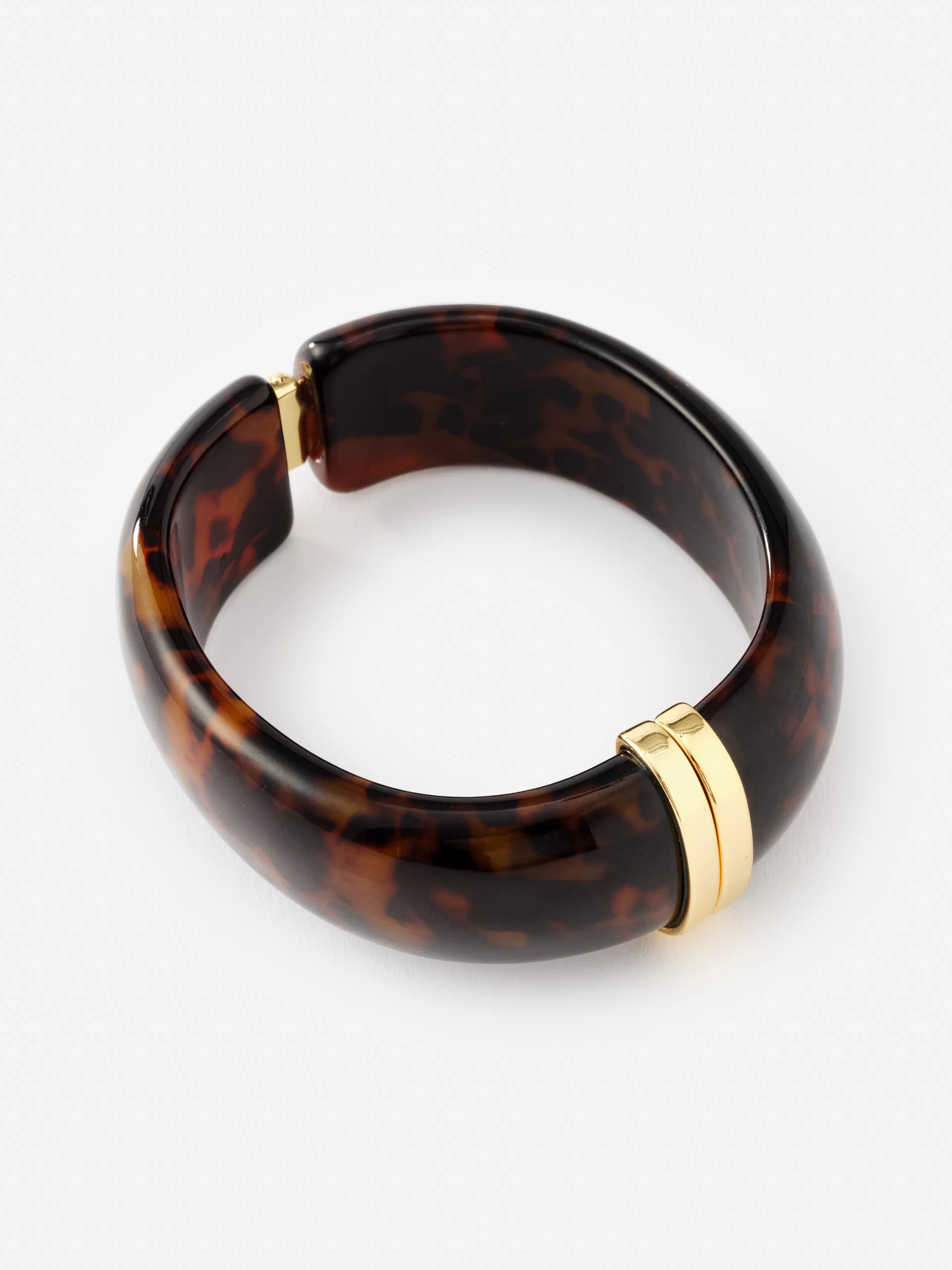 Tortoise/Gold Solid Resin Hinge Bangle | Women's Jewelry | J.McLaughlin | J.McLaughlin