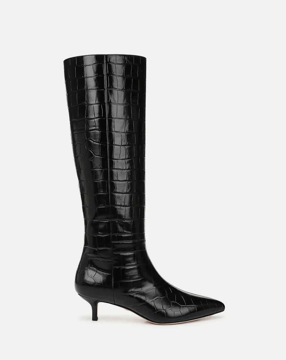 Lisa Croc-Embossed Tall Boot | Veronica Beard