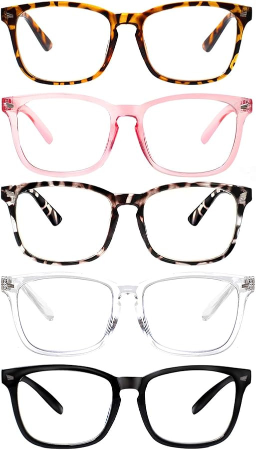 VIDEBLA 5 Pack Blue Light Blocking Reading Glasses,Spring Hinge Readers for Women Men,Anti UV Ray... | Amazon (US)