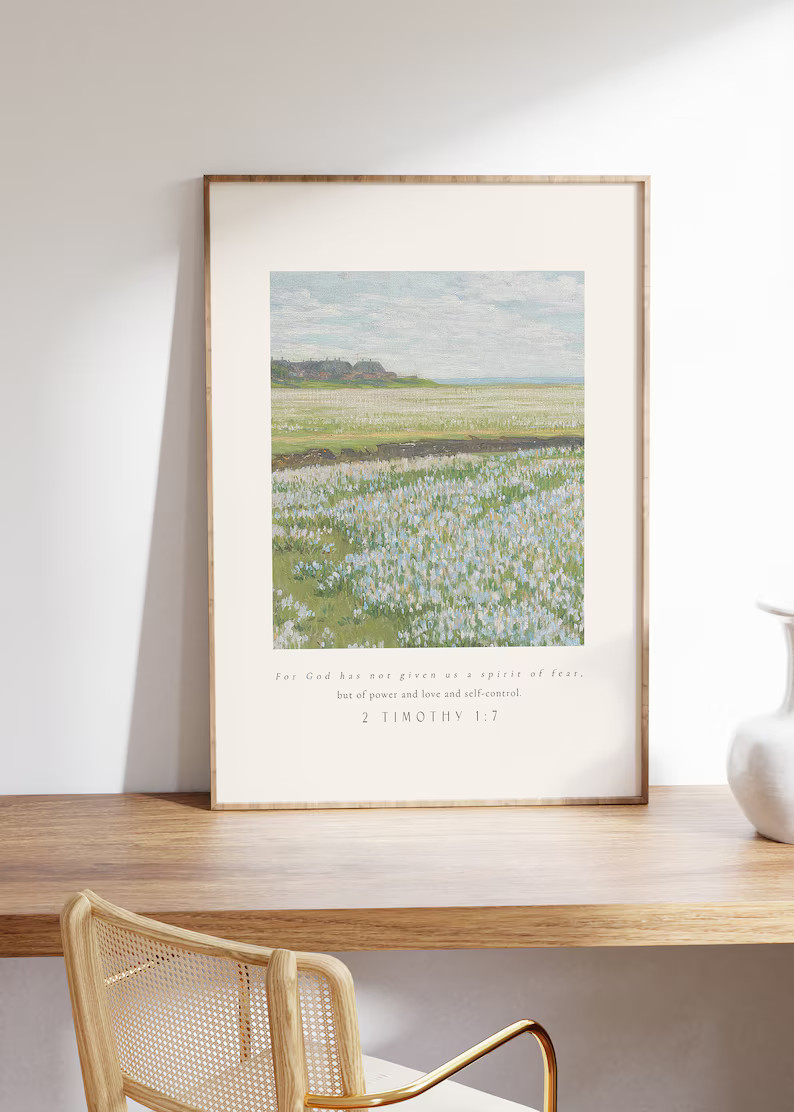 2 Timothy 1:7 Floral Meadow , Digital Download, Modern Scripture Decor, Bible Verse Prints, Chris... | Etsy (US)