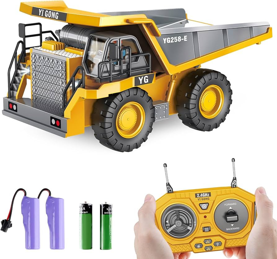 Dwi Dowellin Remote Control Dump Truck Toys for Boys 4-7,Construction Rc car with Metal Bed Light... | Amazon (US)