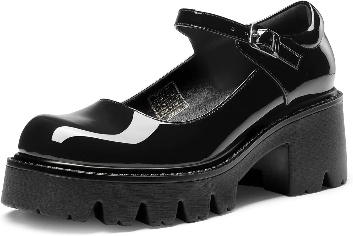 DREAM PAIRS Women's Mary Janes Shoes Platform Dress Low Heel Chunky Pumps Round Toe Ankle Strap P... | Amazon (US)