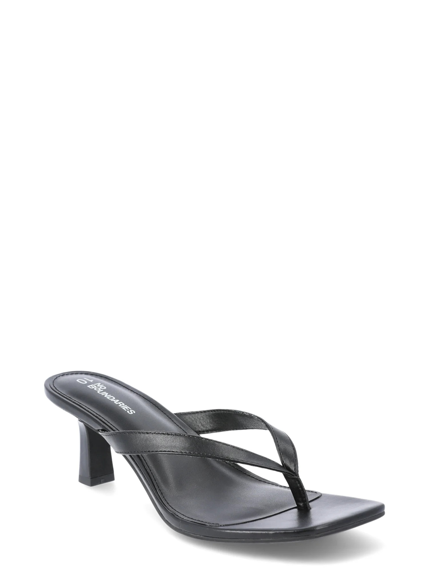 No Boundaries Kitten Heel Thong Sandals, Women’s - Walmart.com | Walmart (US)