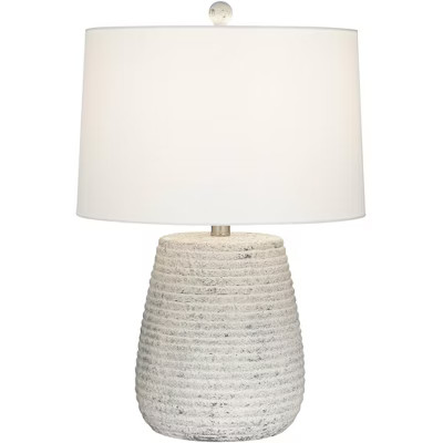 360 Lighting 23" High Small Mid Century Modern Accent Table Lamp Handcrafted Sandstone Finish Cer... | Target