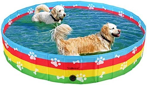 SCENEREAL Foldable Dog Swimming Pool - Collapsible PVC Pet Bathing Tub for Dogs Cats Kids, Portab... | Amazon (US)