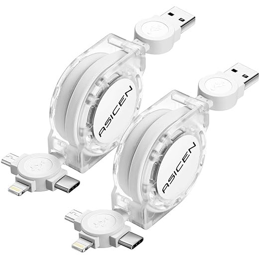 3 in 1 Retractable Multi Charging Cable, 2Pack Multi Fast Charging Cord Retractable Charger Data ... | Amazon (US)