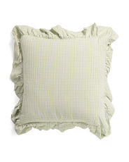 22x22 Checkered Ruffle Square Pillow | Marshalls