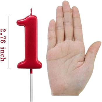 Red Birthday, 1 Candle 1st One Year Cake Bady Roman Numberal Cool Number Candle No 10 11 12 13 14... | Amazon (US)