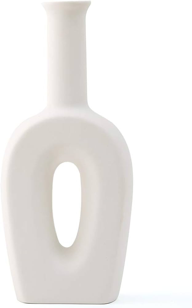 White Vase Ceramics - Modern Vases -Flower vase Gifts for Friends and Family, Wedding, Desktop Ce... | Amazon (US)