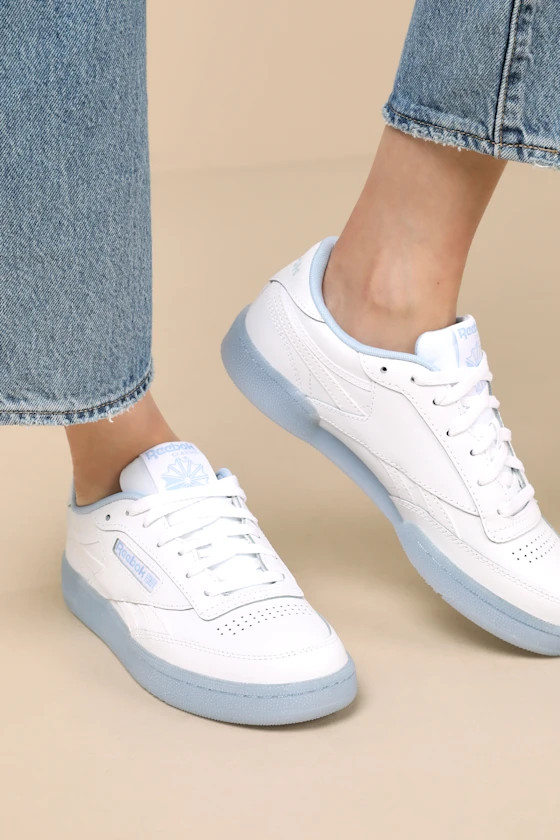 Club C Revenge White and Blue Leather Sneakers | Lulus