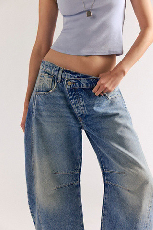 We The Free Good Luck Mid-Rise Barrel Jeans | Free People (UK)