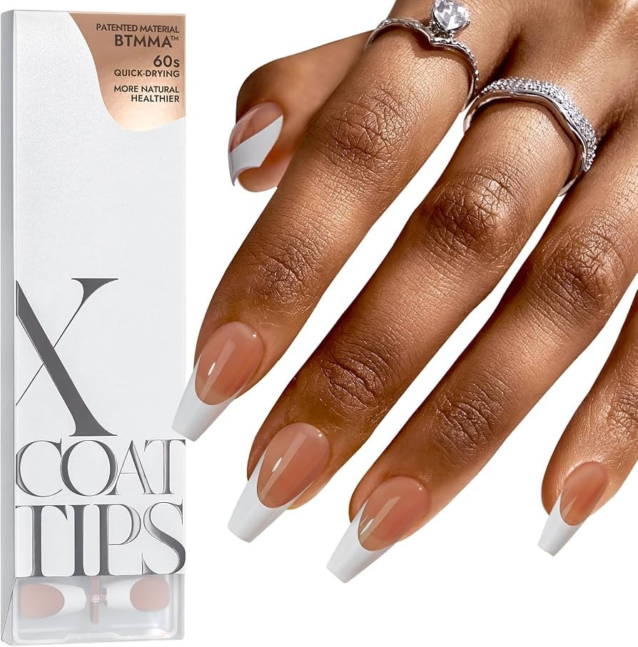 BTArtboxnails French Gel Nail Tips - French Tip Press on Nails Brown Medium Coffin XCOATTIPS, No ... | Amazon (US)