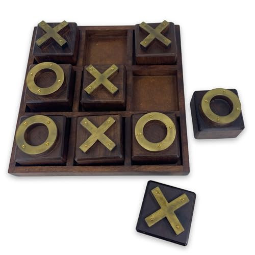 EISCO - Handcrafted Tic Tac Toe Game - Table Decor, Tic-tac-Toe Game, Decorations for Living Room, Coffee Table Decor for Living Room, Aesthetic Home Decor, Living Room Table Decor, Wood Gifts | Amazon (US)