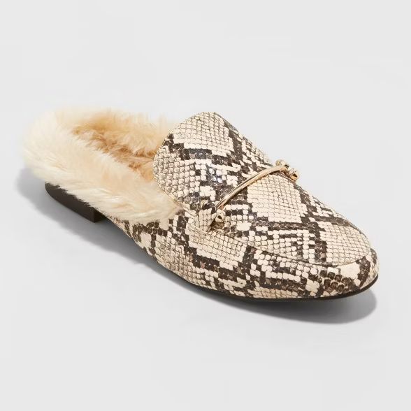 Women's Rebe Faux Fur Mules - A New Day™ | Target