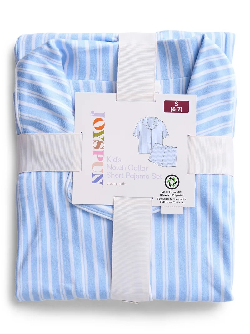 Joyspun Girls Mommy and Me Notch Collar Top and Shorts Family Matching Pajama Set, Sizes XS-XXL | Walmart (US)