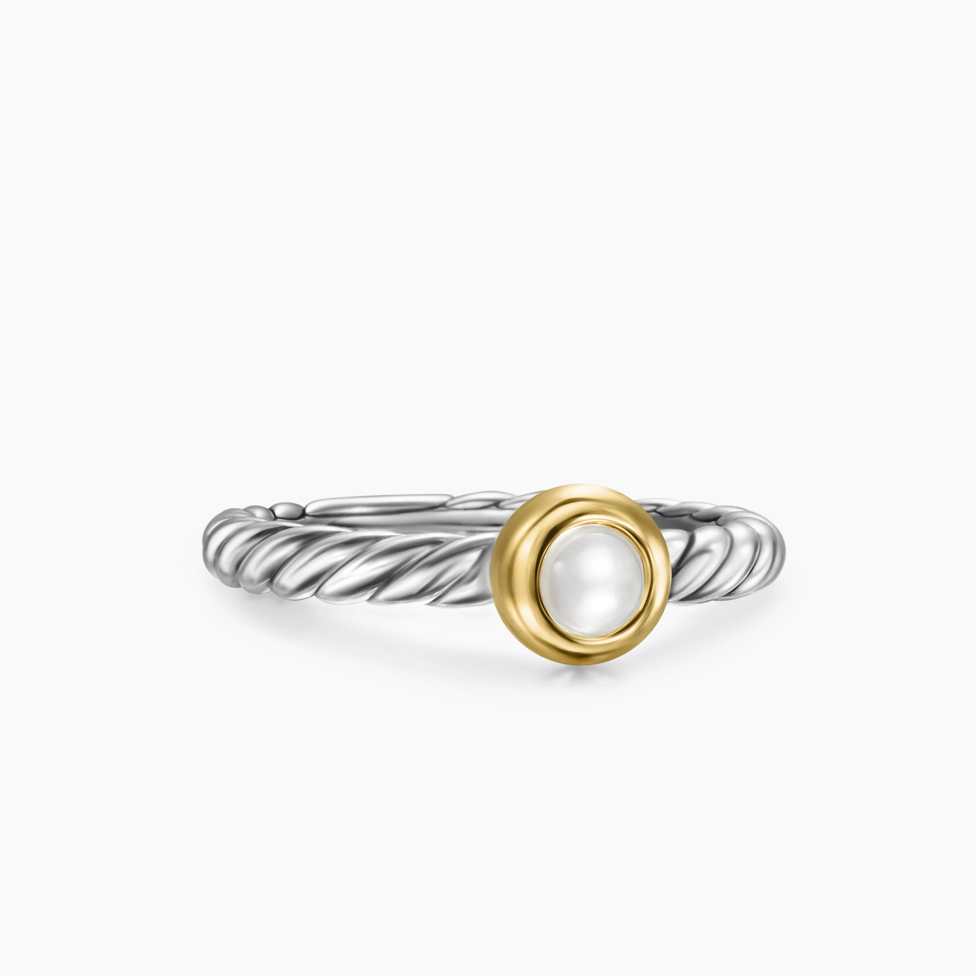 Sterling Silver with 14K Yellow Gold and Pearl, 2.8mm | David Yurman
