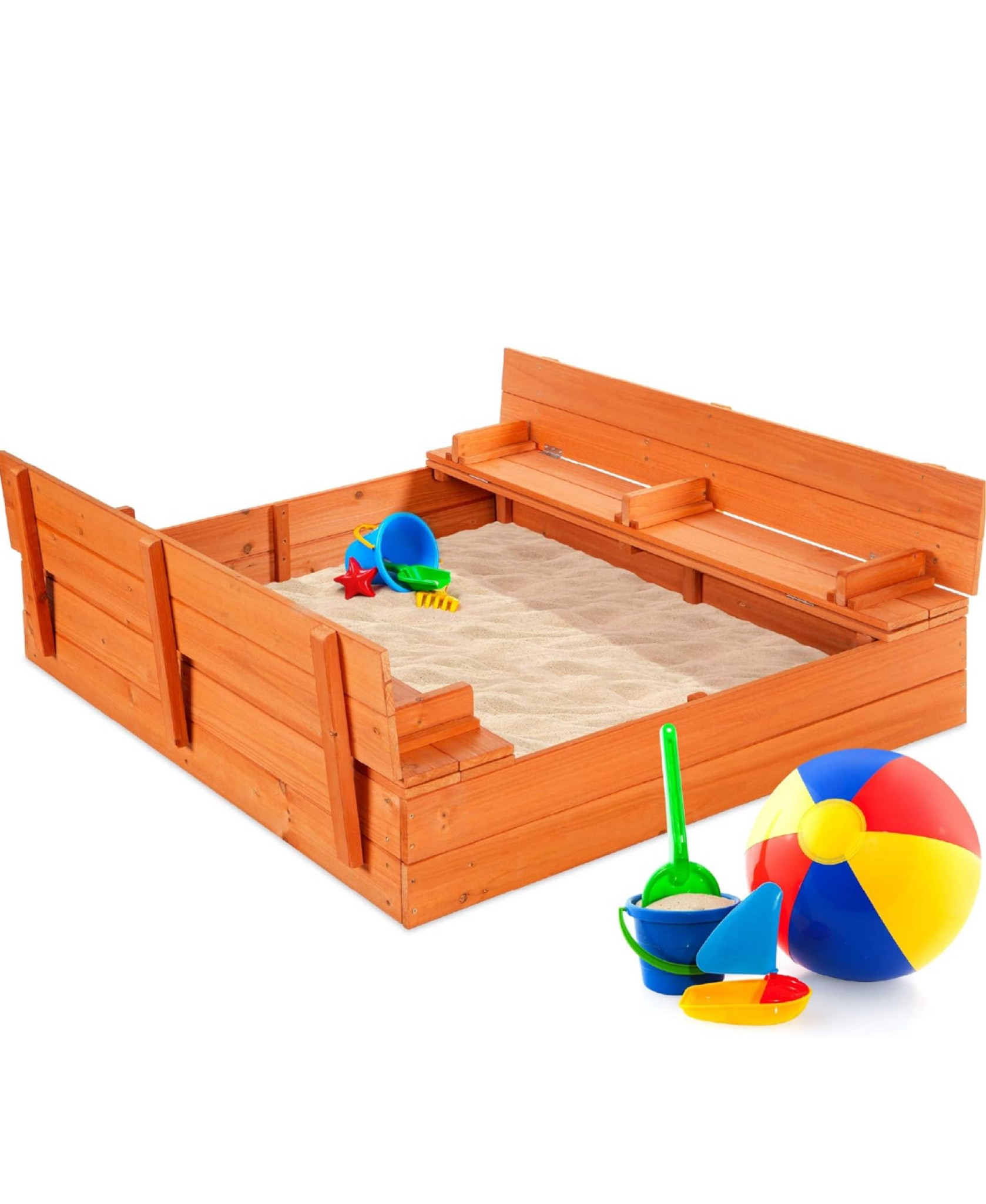 Outdoor Sandbox With Seating Benchess