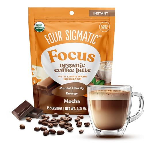 Four Sigmatic Mocha Focus Mushroom Coffee Latte | Plant-Based Organic Instant Latte with Lion’s Mane Mushroom for Focus and Mental Clarity | Made With Just 6 Organic Ingredients | 4.23 oz Bag | Amazon (US)