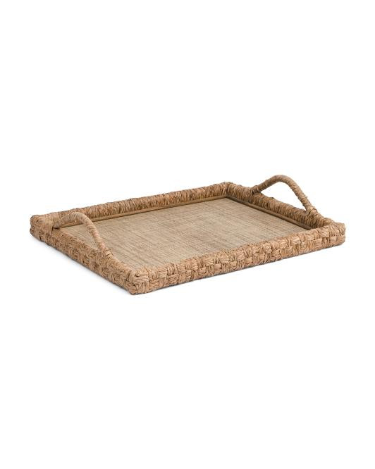 27x21 Large Rectangular Chunky Woven Bankuan Tray | TJ Maxx