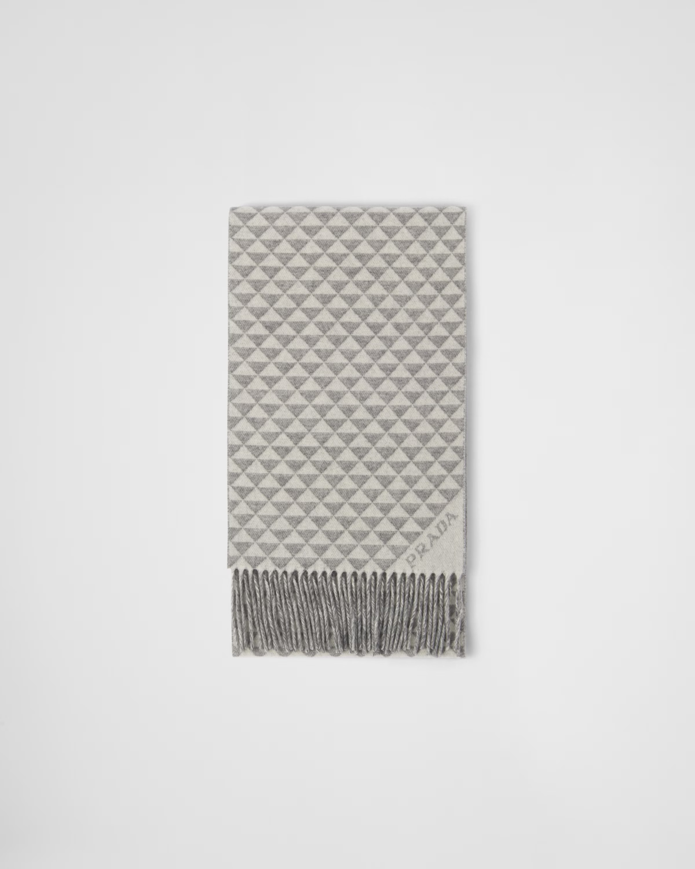 Symbole double wool and cashmere scarf | Prada US