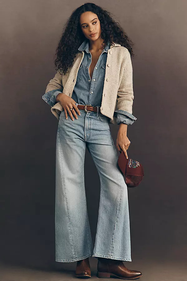 MOTHER Lemon Twist High-Rise Wide-Leg Skimp Jeans | Anthropologie (US)