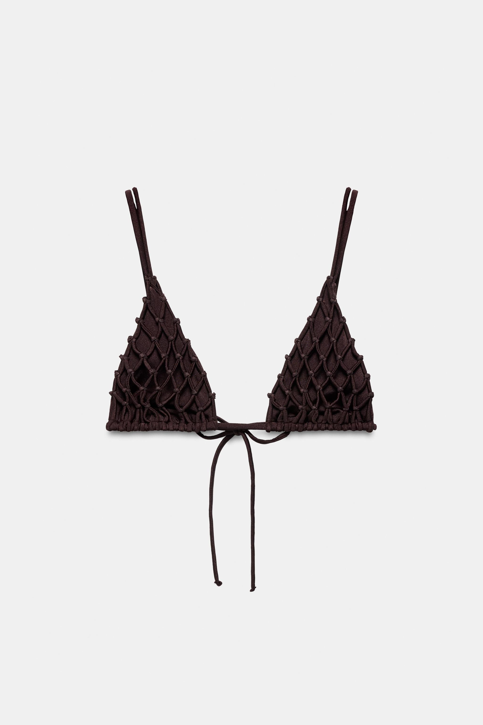 CROCHET TRIANGLE BIKINI TOP | Zara UK